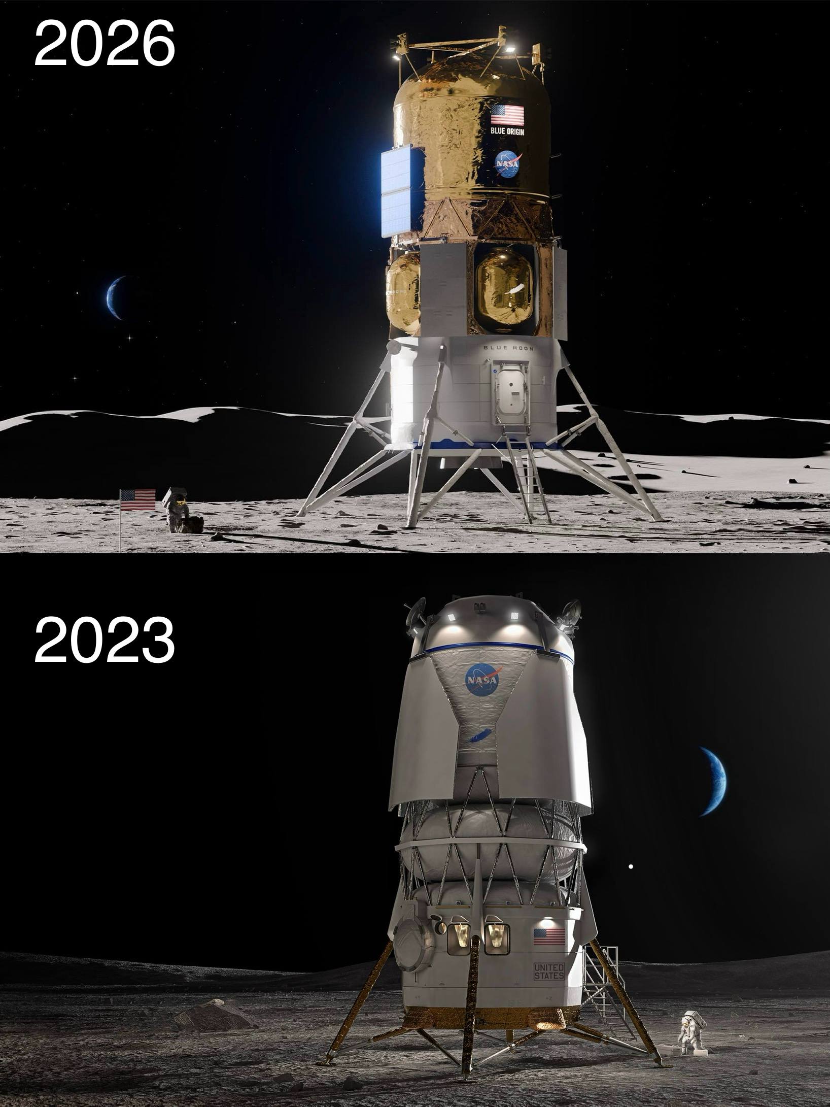 Blue Origin обновила дизайн лунного модуля Blue Moon MK2