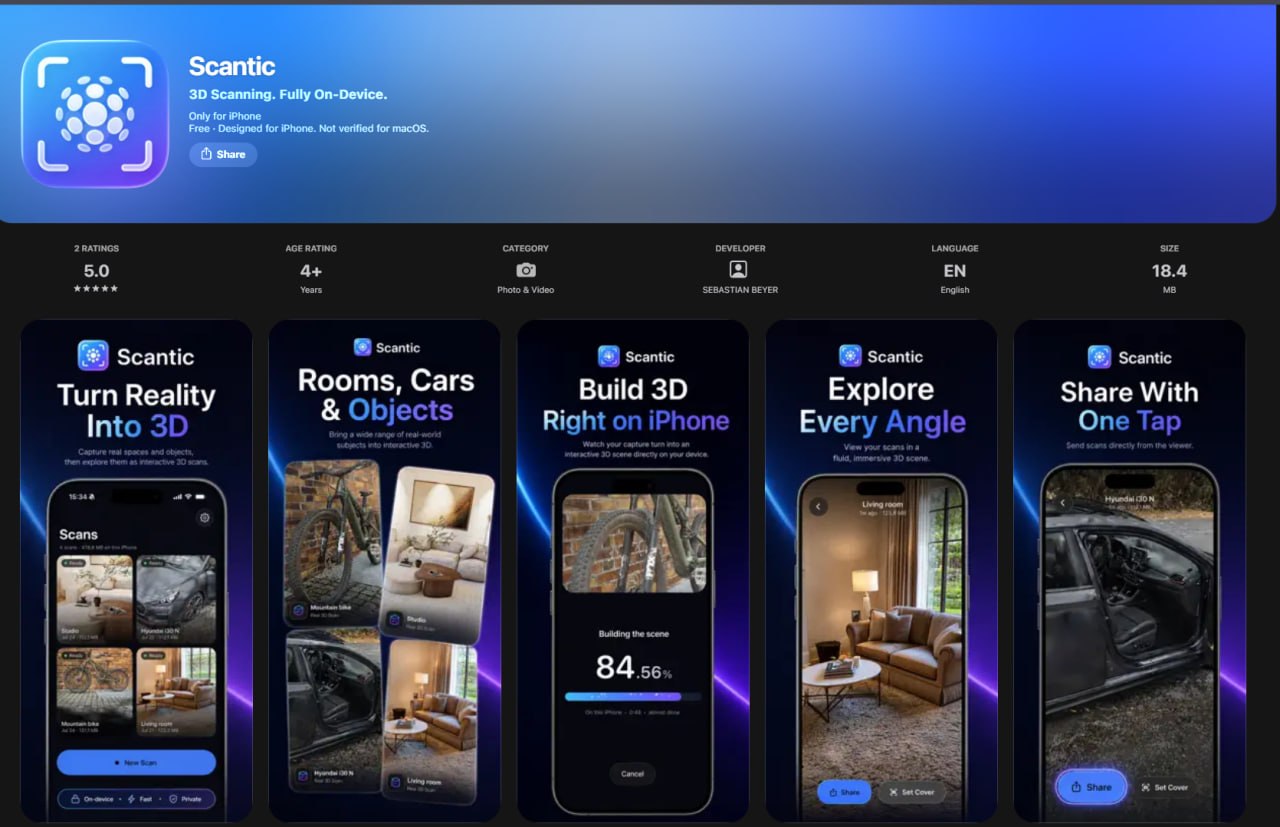 Scantic: 3D-сканирование на iPhone с использованием гауссиан