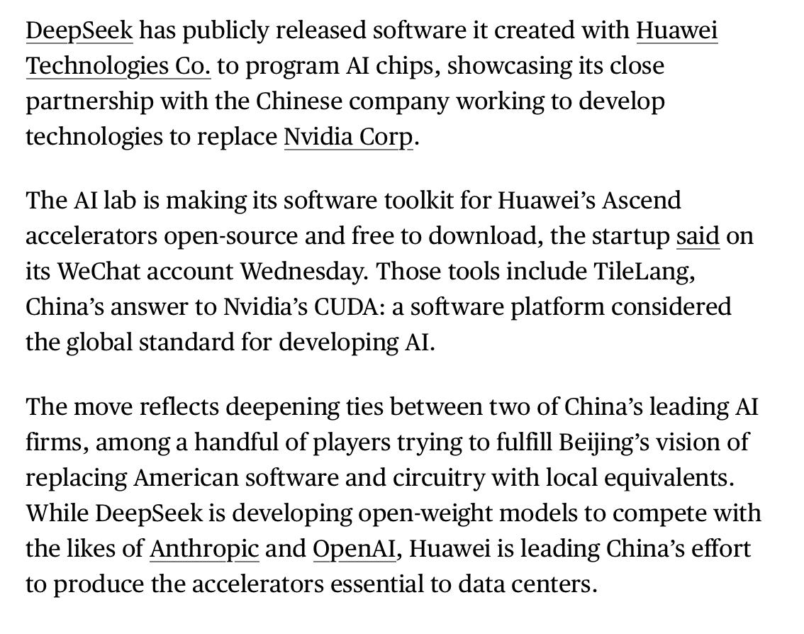 DeepSeek и Huawei развивают экосистему для чипов Ascend