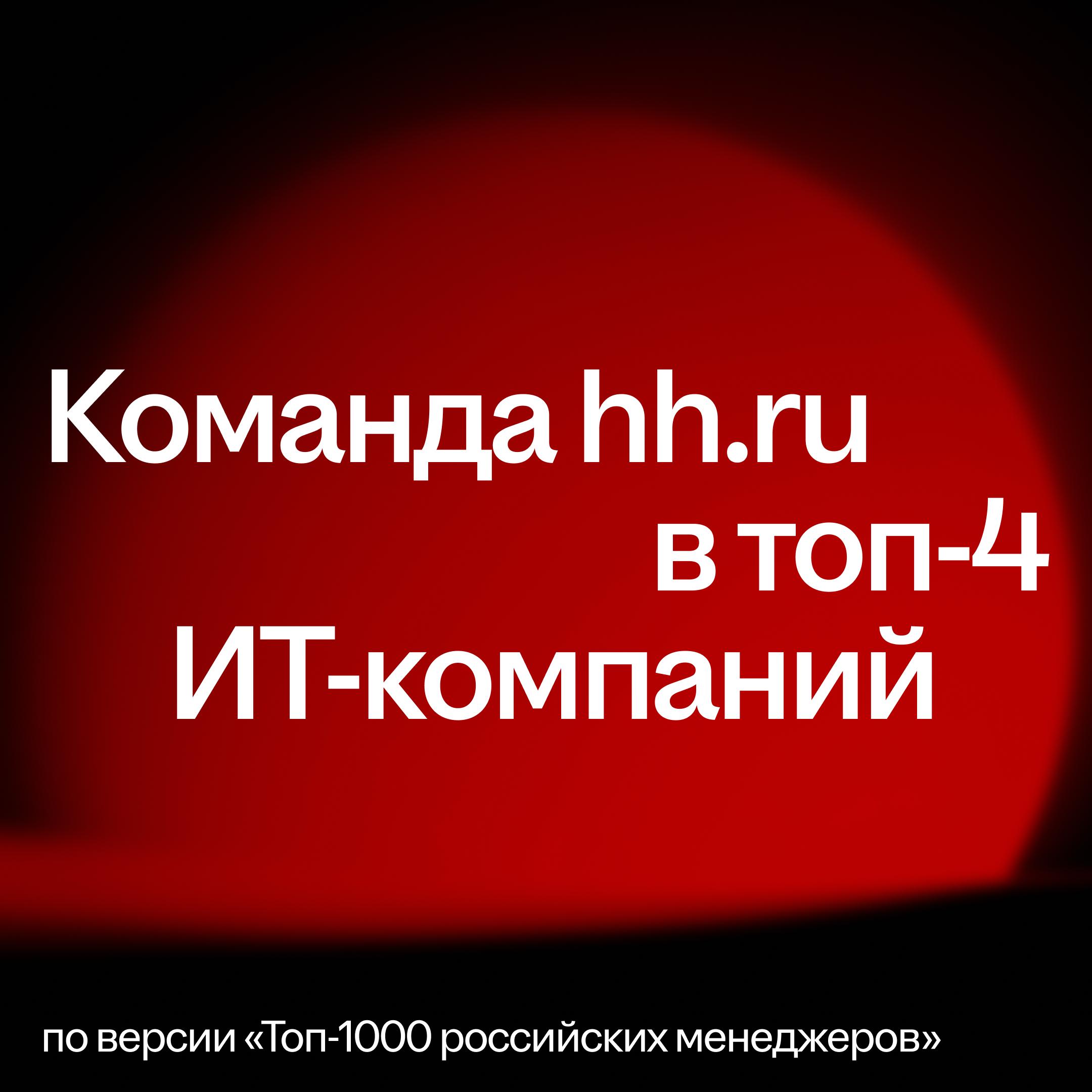 hh.ru в рейтинге «ТОП-1000 российских менеджеров»