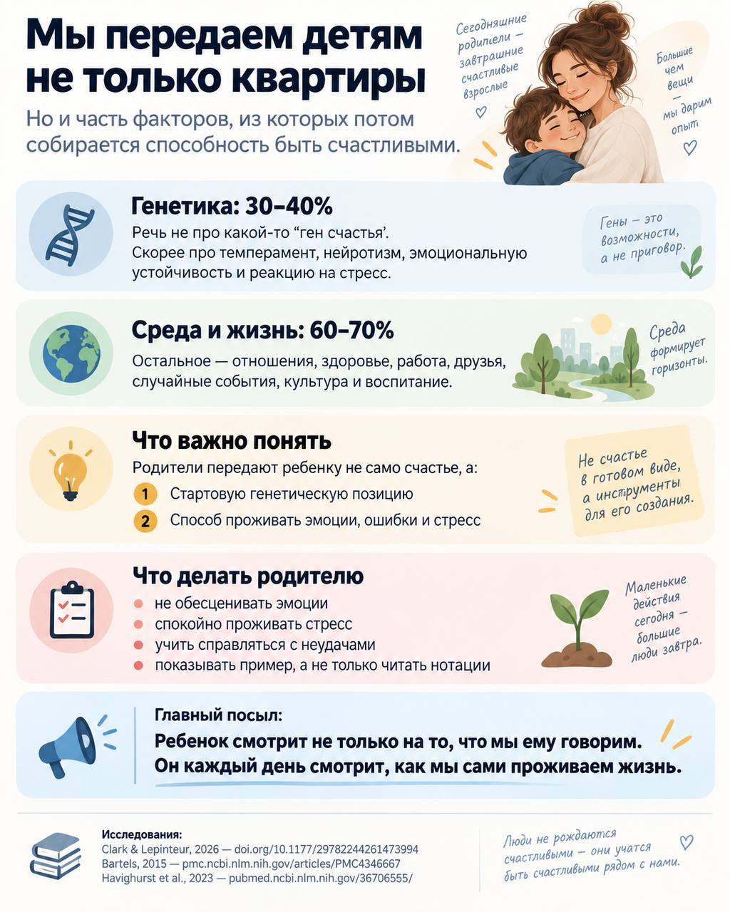Влияние родителей на уровень счастья детей