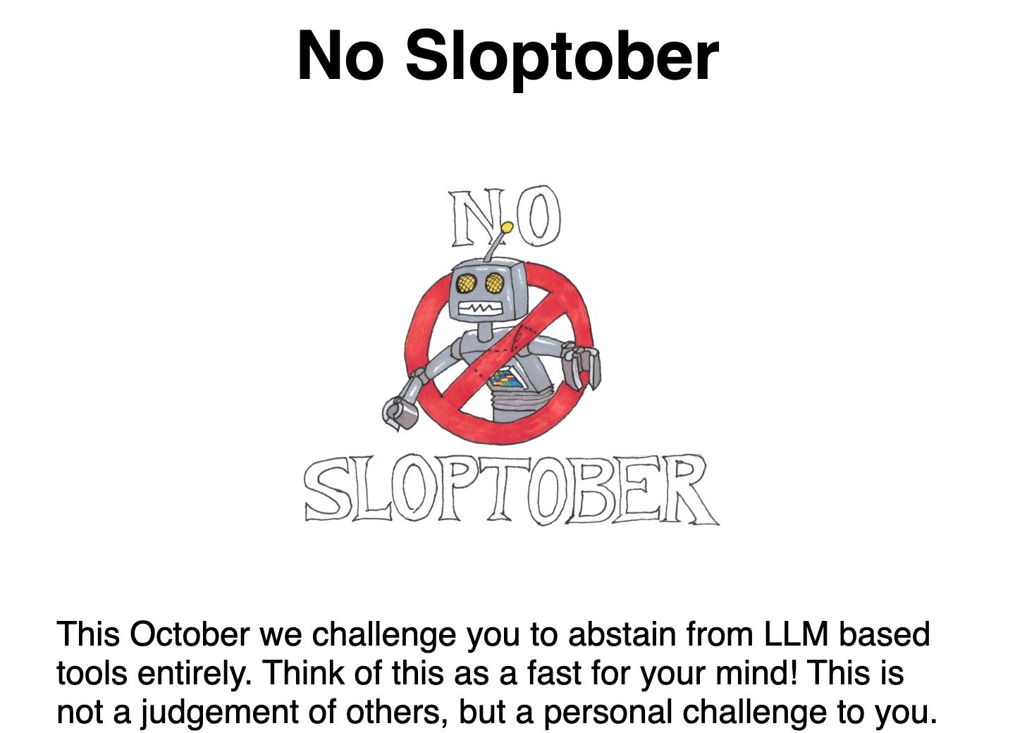 Инициатива no-sloptober: месяц отказа от ИИ-инструментов