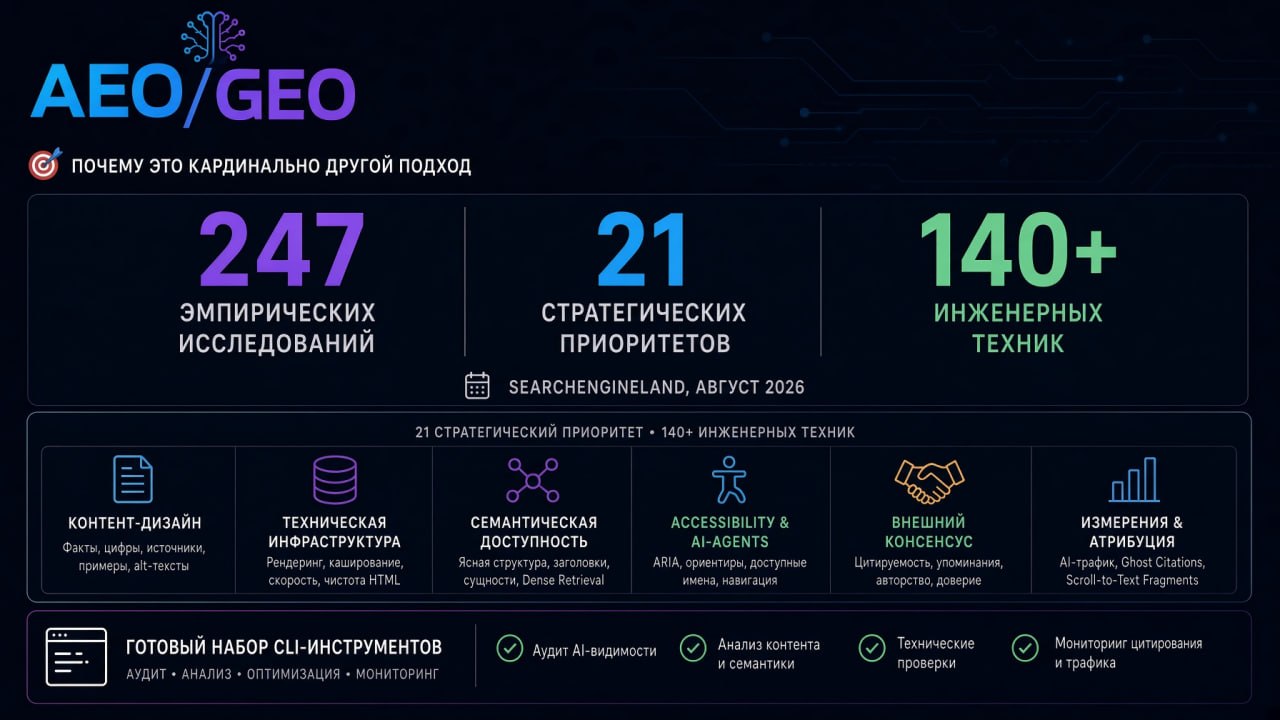 Релиз фреймворка для AEO/GEO в генеративном поиске