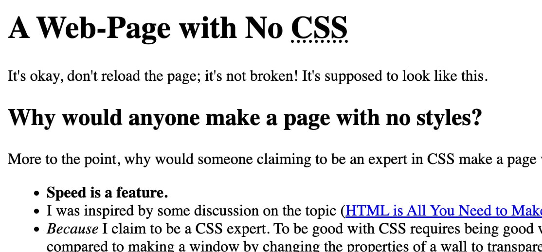 Тренд на «анти-дизайн» и сайты без CSS