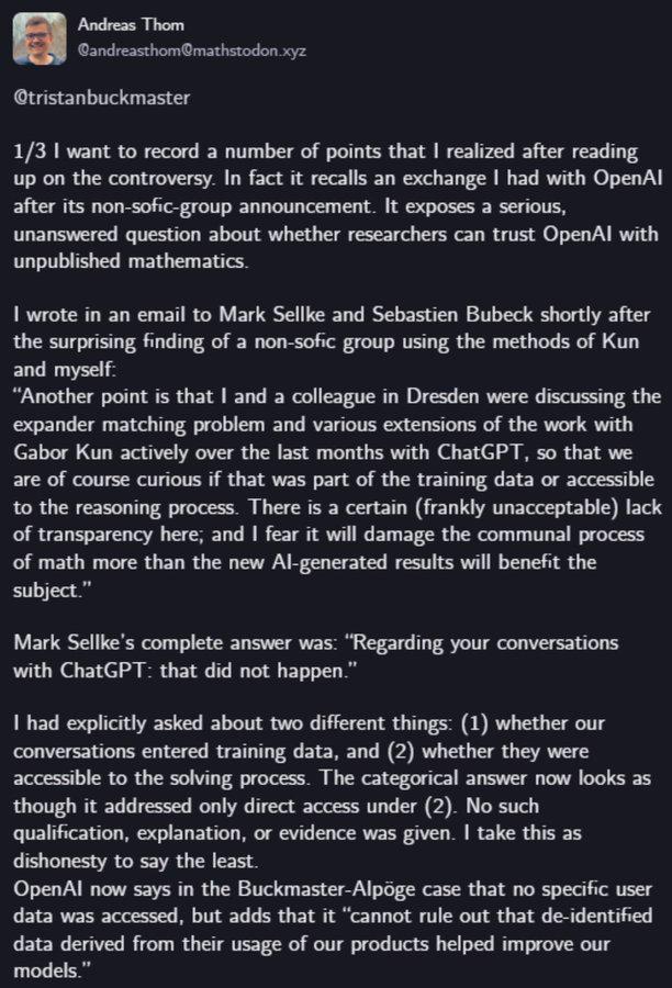 Обвинения OpenAI в использовании данных из чатов ChatGPT для математических доказательств