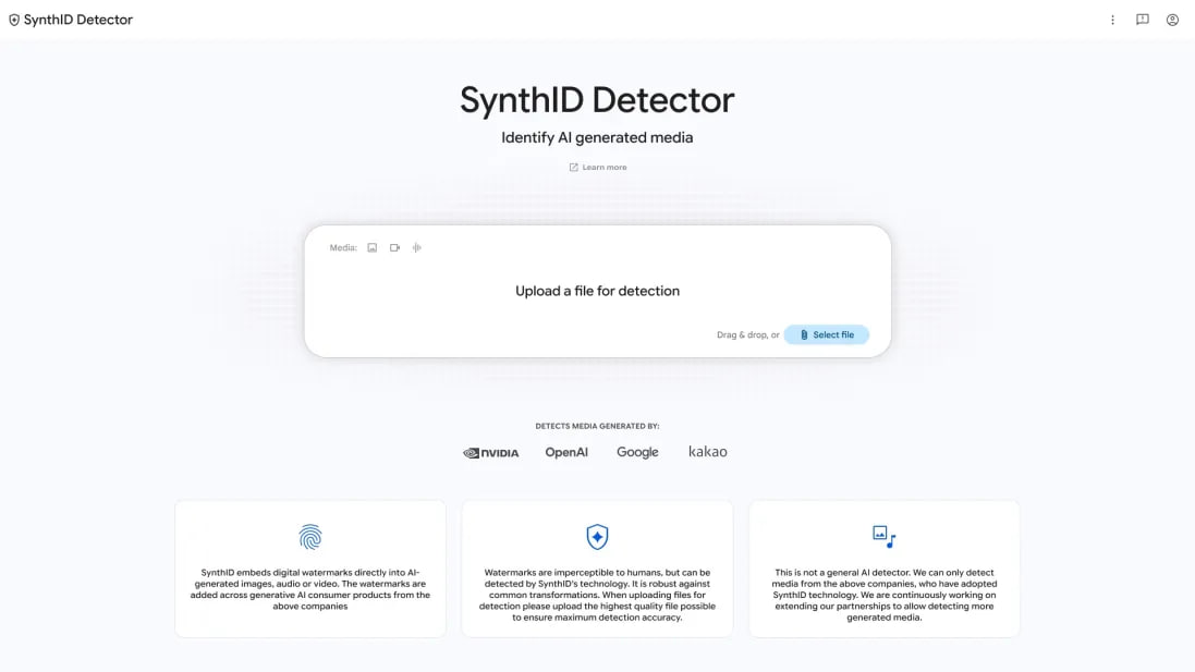 Google запустила сайт для проверки ИИ-контента через SynthID