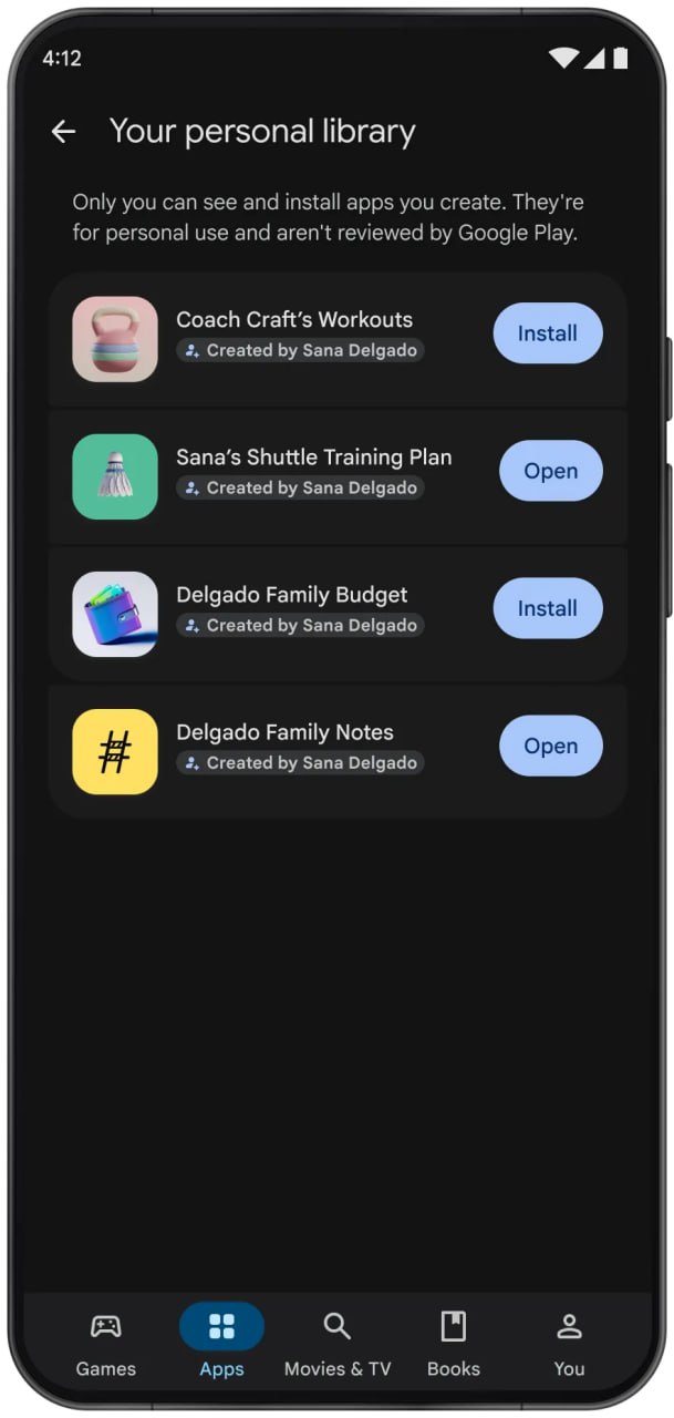 Google разрешила установку приложений из AI Studio вне Google Play