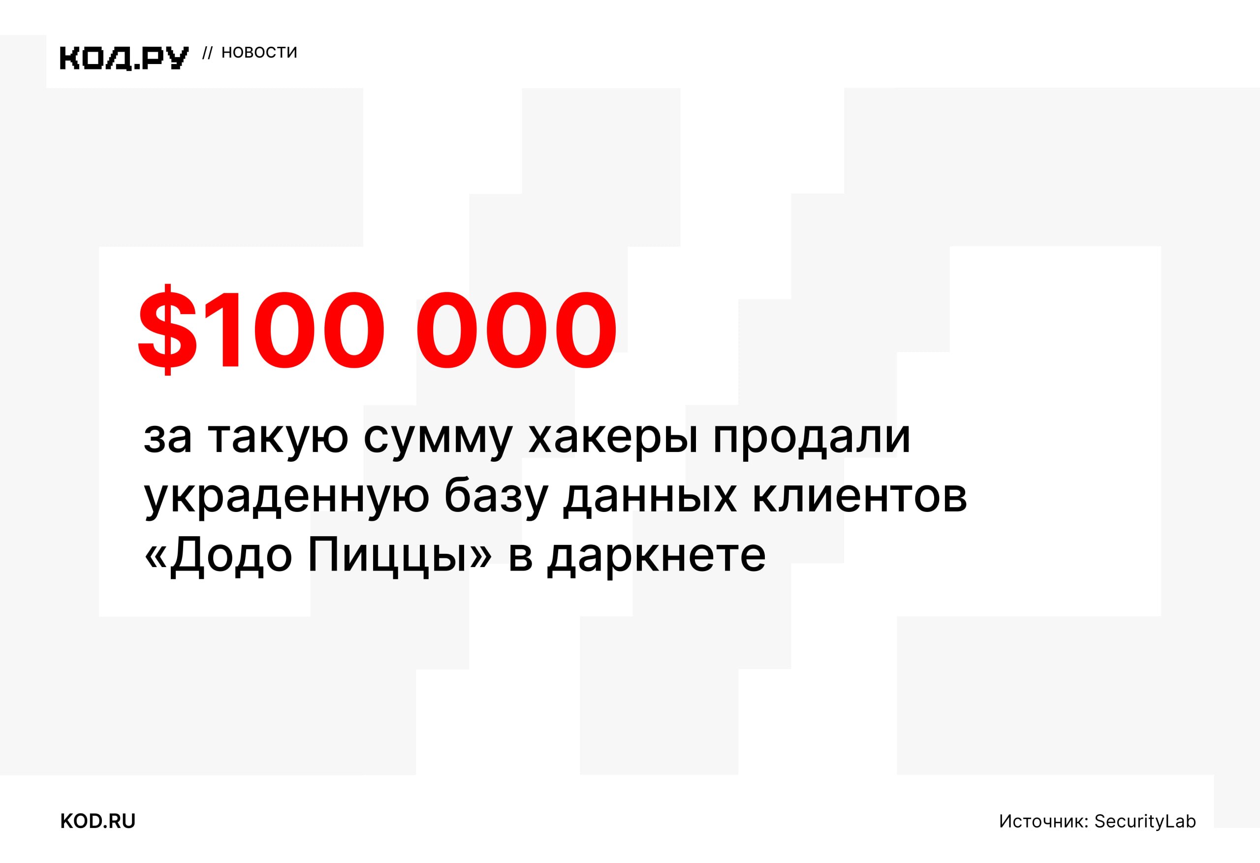Данные клиентов «Додо Пицца» продали для публикации в Telegram