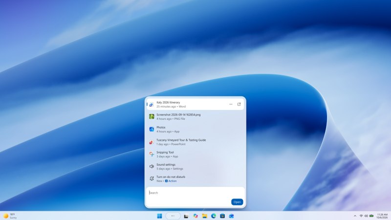 Microsoft превращает поиск Windows 11 в центр управления системой
