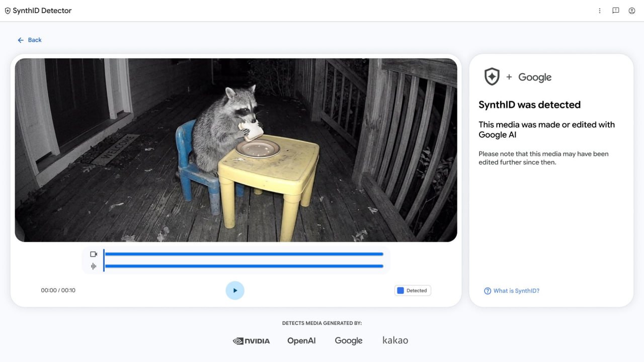 Google открыла публичный доступ к SynthID Detector