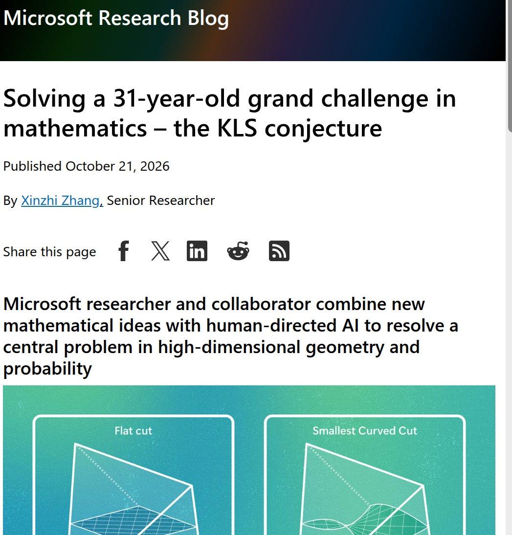 Microsoft Research сообщила о доказательстве гипотезы KLS с помощью ИИ