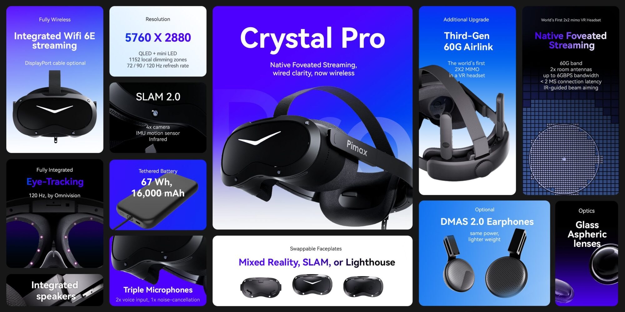 Pimax анонсировала ПК Spation и VR-гарнитуру Crystal Pro