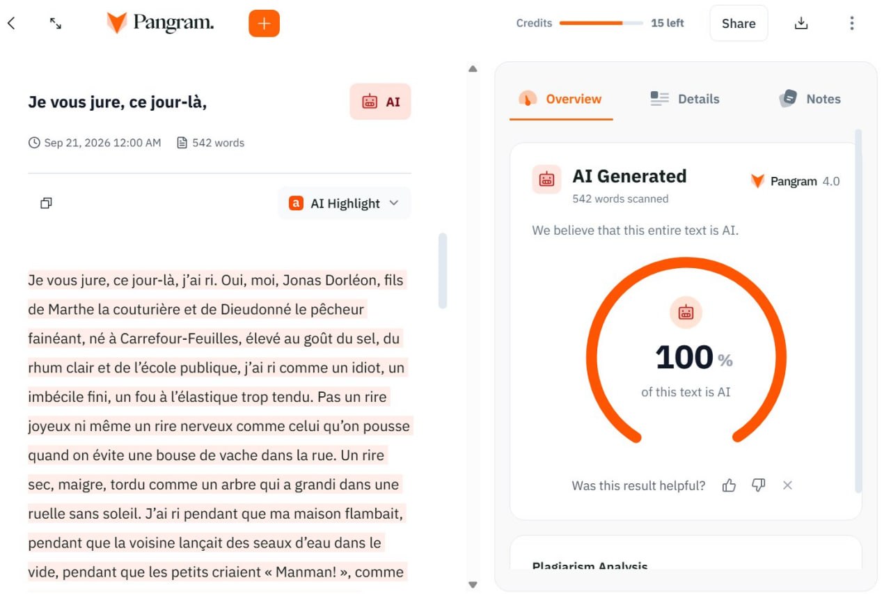 Скандал с AI-слопом в литературе и точность детекторов Pangram