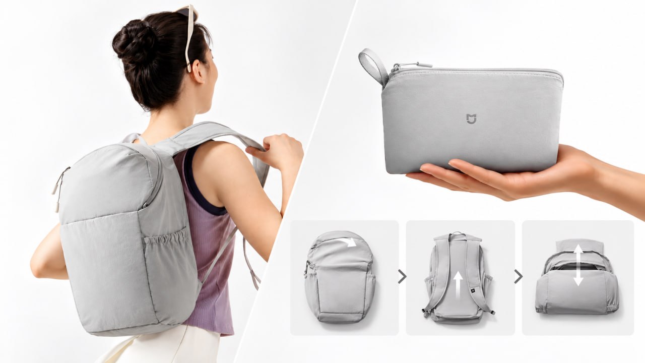 Xiaomi выпустила складной рюкзак Mijia Lightweight Mini Backpack