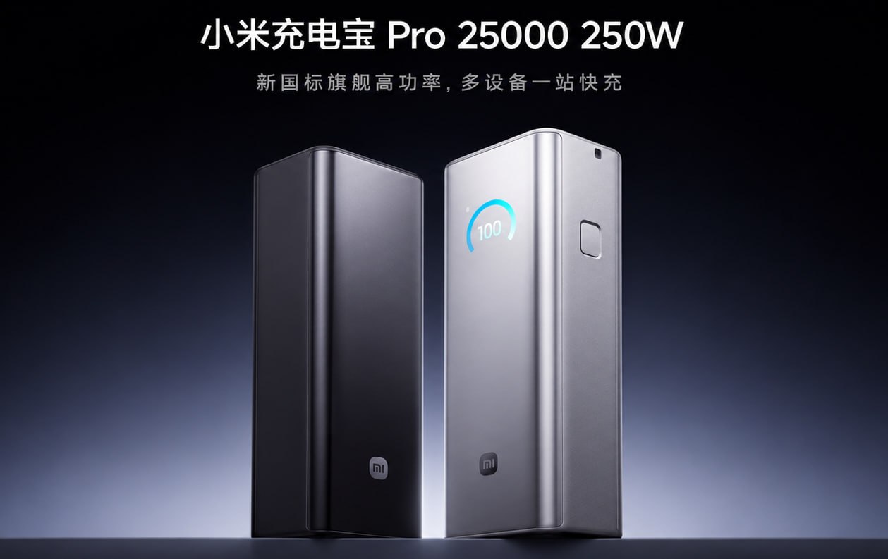 Xiaomi выпустила пауэрбанк Power Bank Pro 25000 мощностью 250 Вт