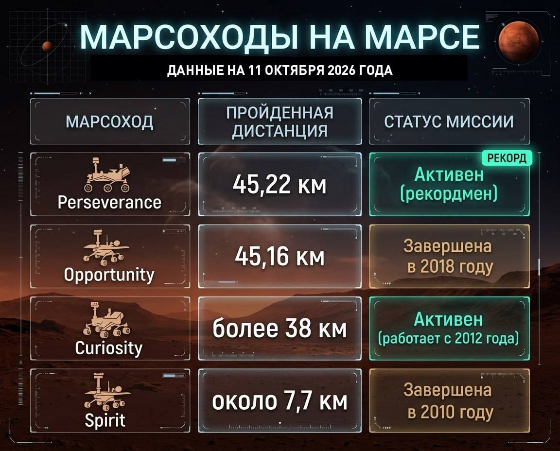 Perseverance проехал по Марсу больше 45 км и побил рекорд Opportunity
