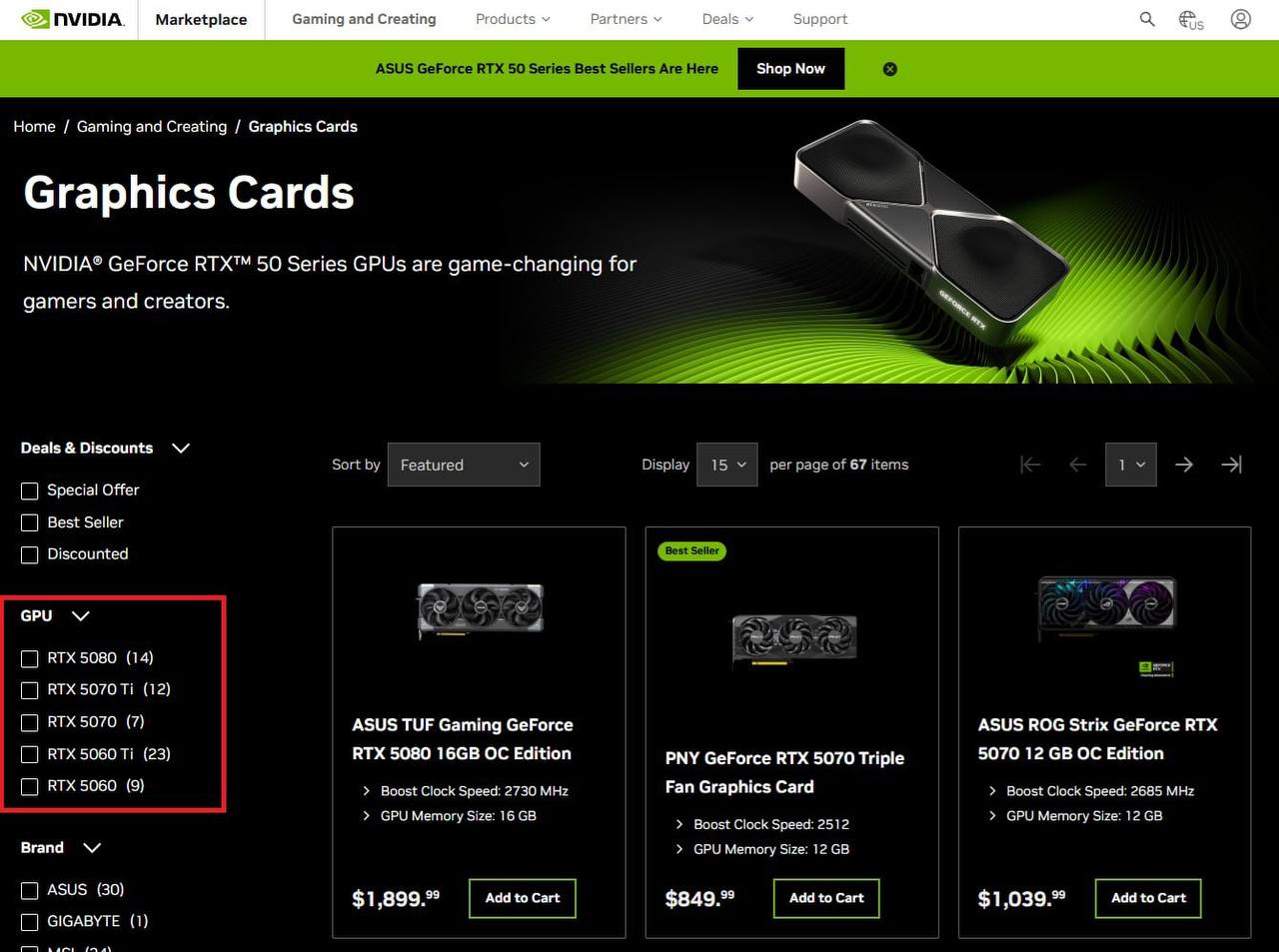 NVIDIA убрала RTX 5090 из магазина в США