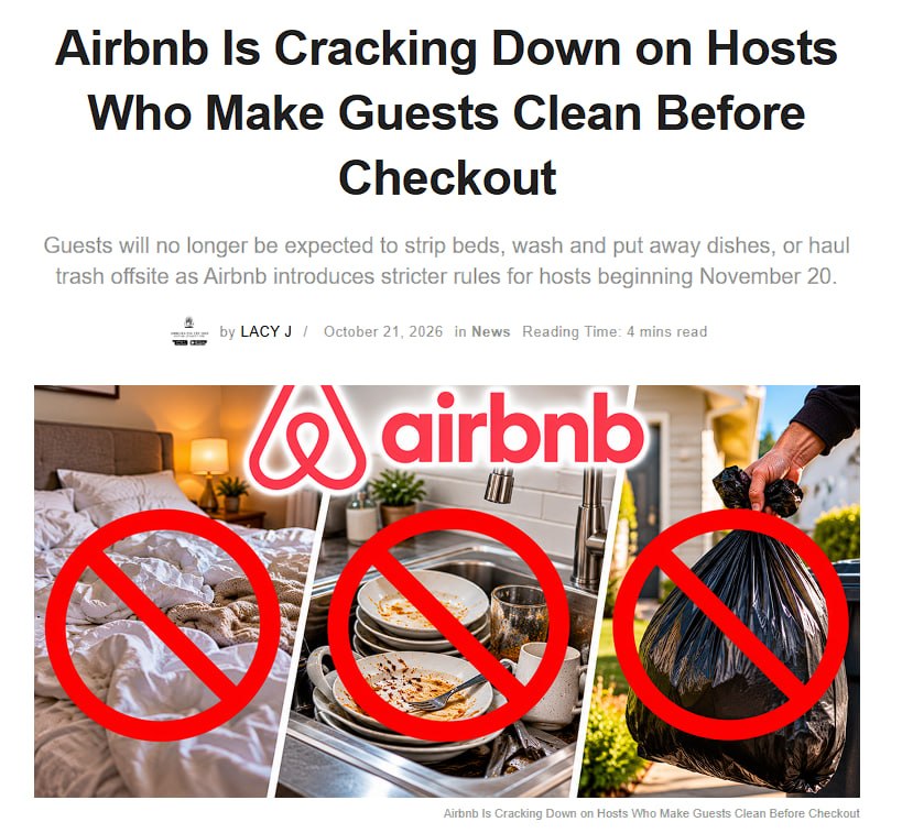 Airbnb запретит хостам требовать уборку перед выездом
