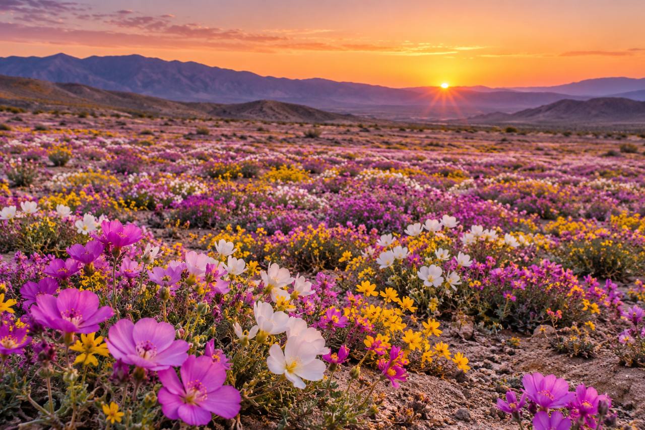 В пустыне Атакама началось цветение Desierto Florido