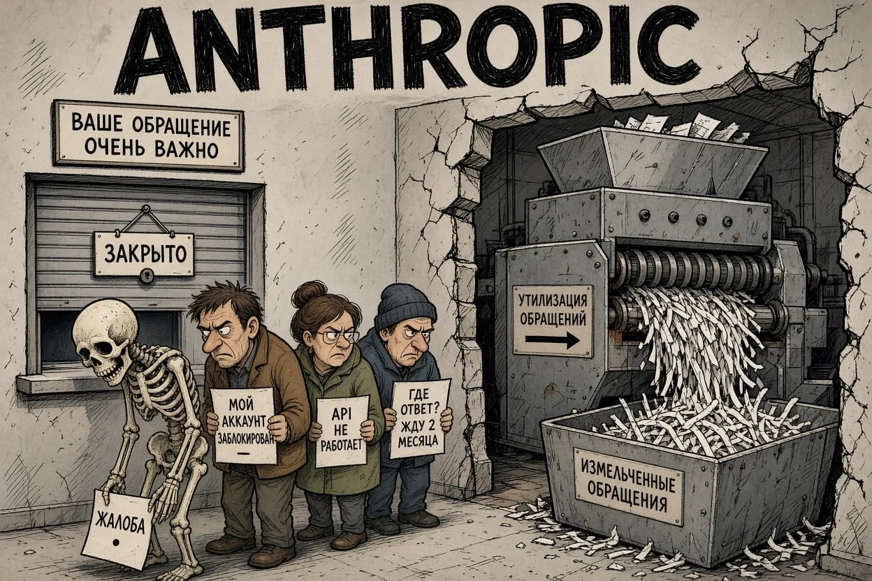 Автор жалуется на деградацию Opus 5.5 и работу поддержки Anthropic