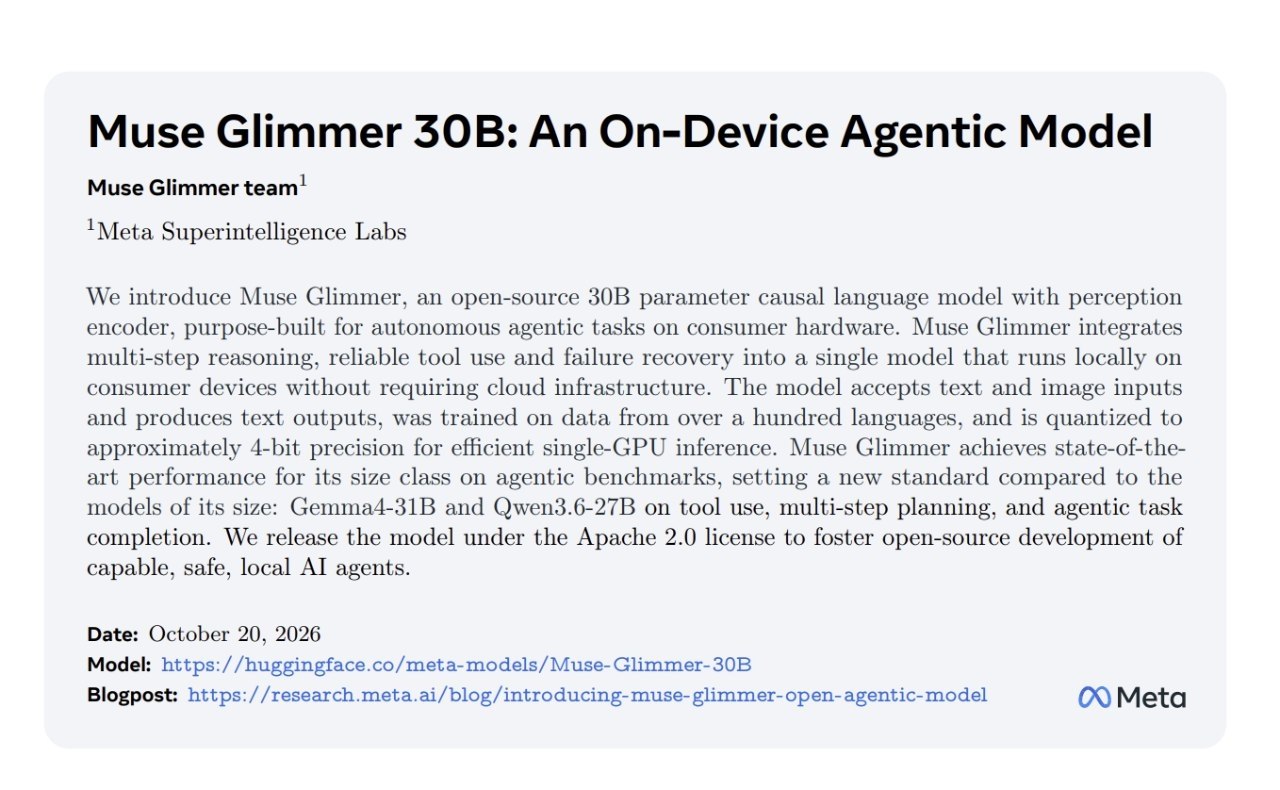 Вышел техрепорт по Muse Glimmer 30B