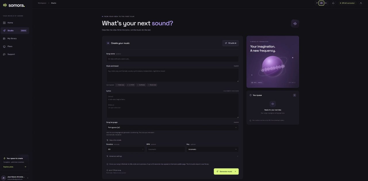 Somora: сервис для генерации музыки из текста