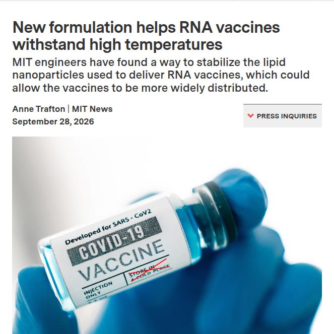 MIT разработал термостабильную формулу для mRNA-вакцин с помощью AI