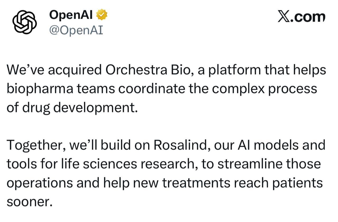 OpenAI купили Orchestra Bio для координации разработки лекарств