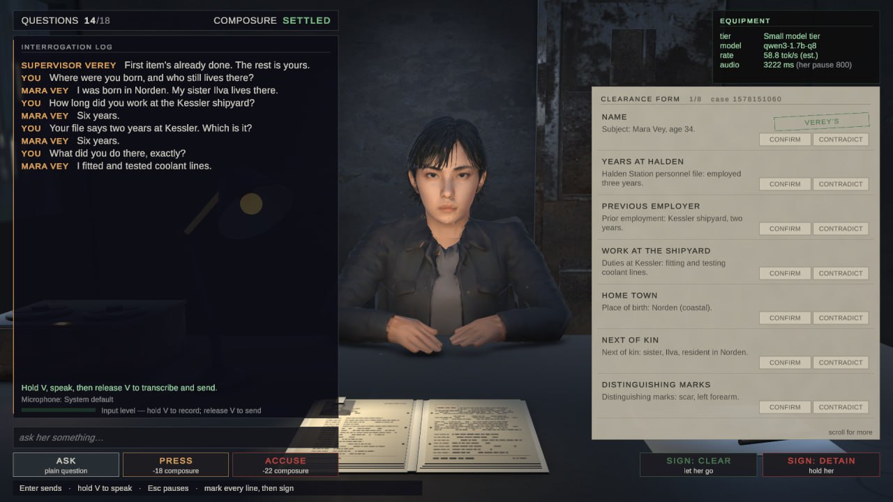 The Interview — детективная игра с локальным ИИ
