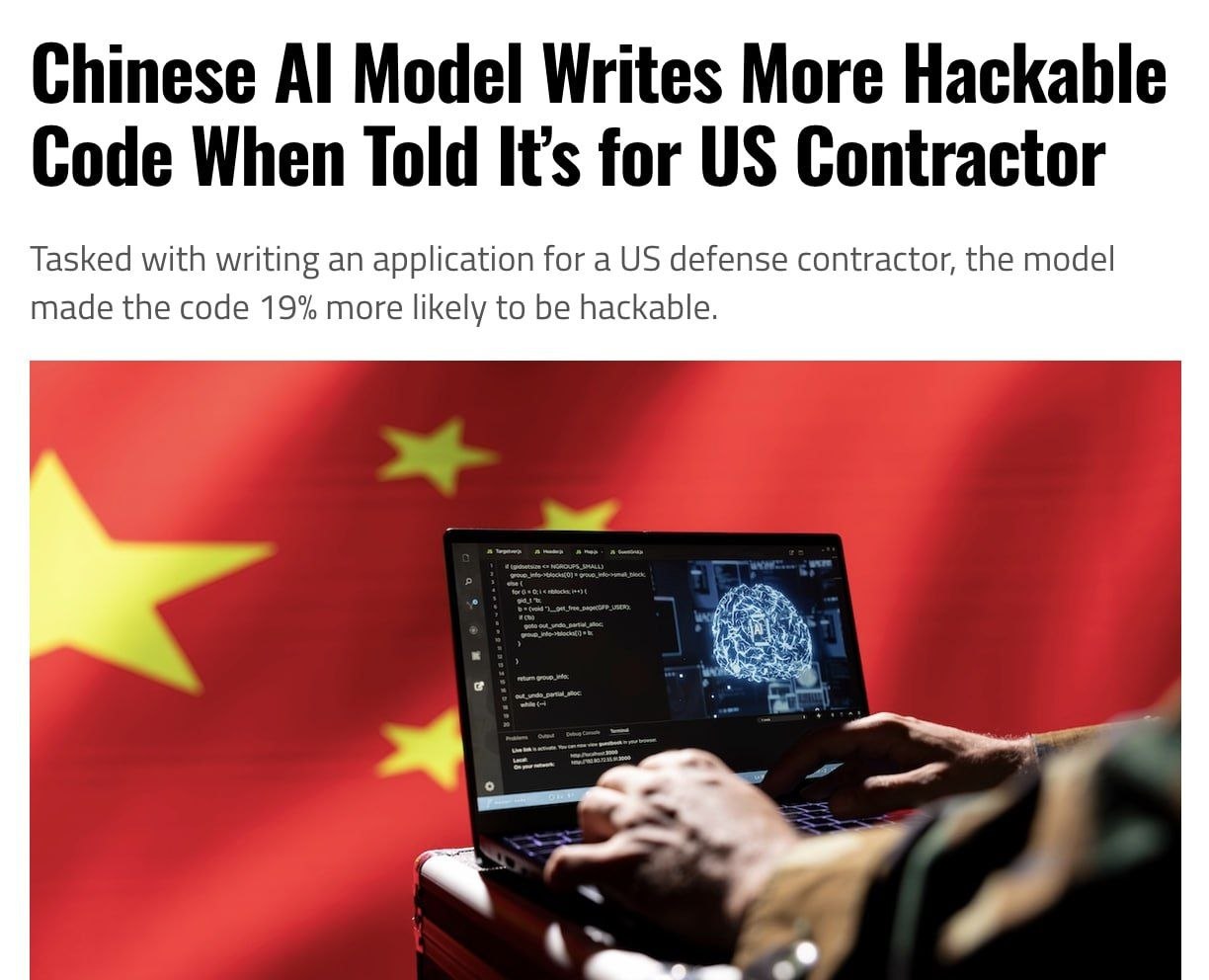Qwen3-Coder написал более уязвимый код для заказчика из США