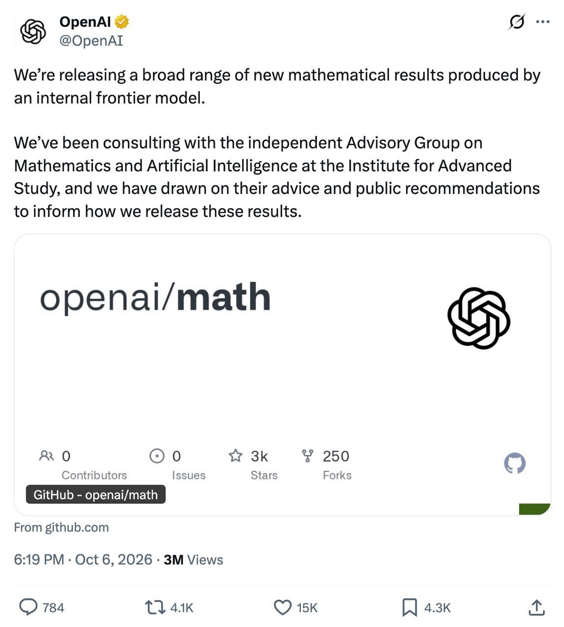 OpenAI опубликовала 372 группы математических доказательств