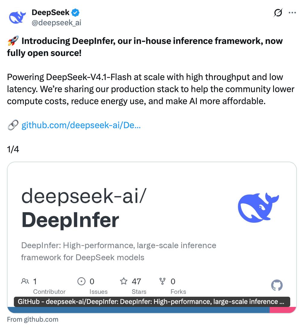 DeepSeek открыла фреймворк для продакшн-инференса